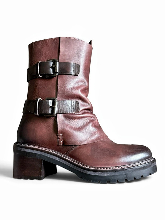 Vintage Foundry Shoes - Vintage Foundry Co. Leather Buckle Boots Brown US 8